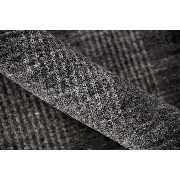 Amer Brooklyn Bays Charcoal Hand-Woven Wool Blend Area Rug 2'x3'
