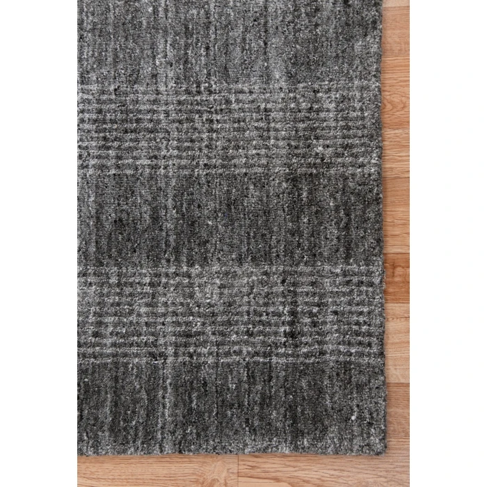 Amer Brooklyn Bays Charcoal Hand-Woven Wool Blend Area Rug 2'x3'
