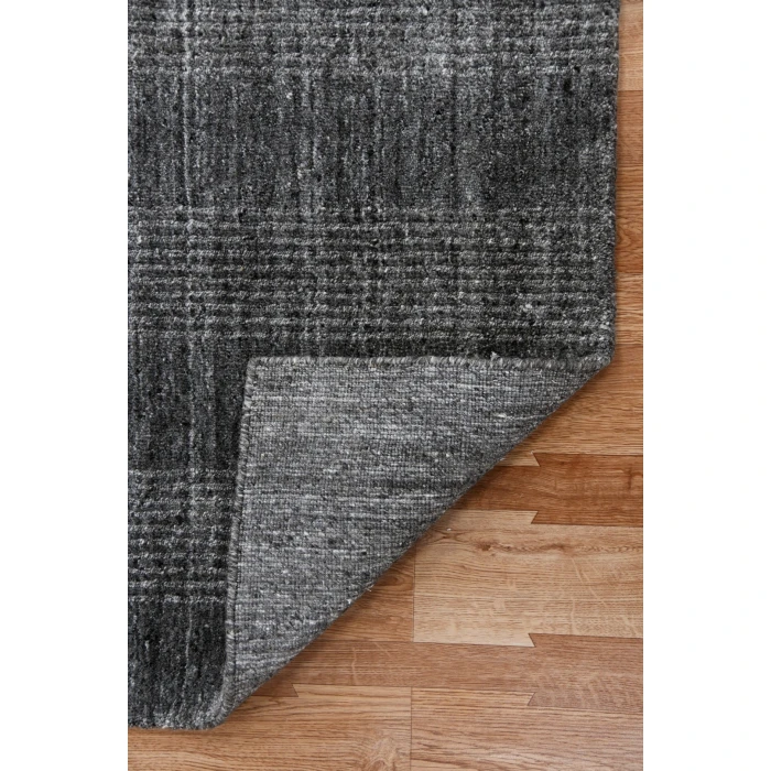 Amer Brooklyn Bays Charcoal Hand-Woven Wool Blend Area Rug 2'x3'