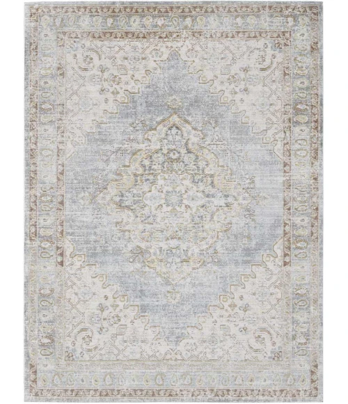 Amer Century Leeds Vintage Gray Polyester Area Rug 9'x13'
