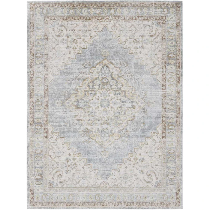 Amer Century Leeds Vintage Gray Polyester Runner Rug 2'6"x8'