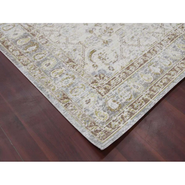 Amer Century Leeds Vintage Gray Polyester Runner Rug 2'6"x8'