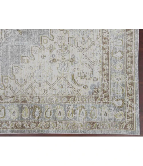 Amer Century Leeds Vintage Gray Polyester Area Rug 9'x13'