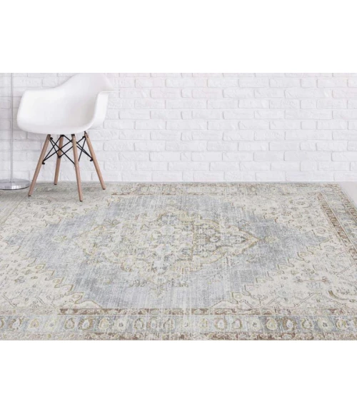 Amer Century Leeds Vintage Gray Polyester Area Rug 9'x13'