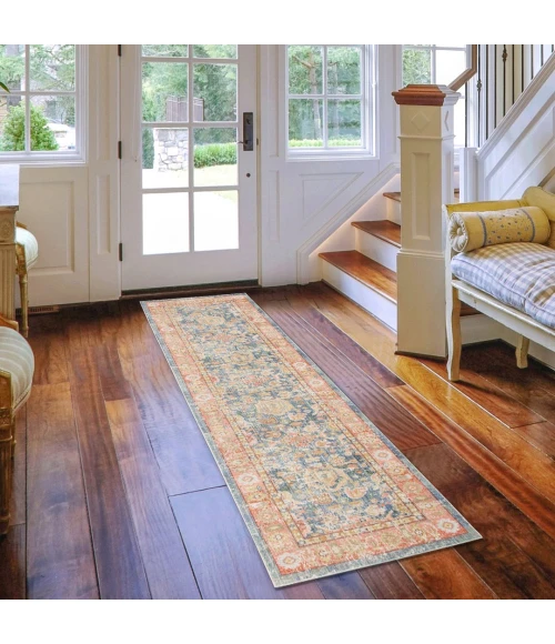 Amer Century Reuda Vintage Blue Polyester Area Rug 9'x13'