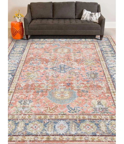 Amer Century Reuda Vintage Coral Polyester Area Rug 9'x13'