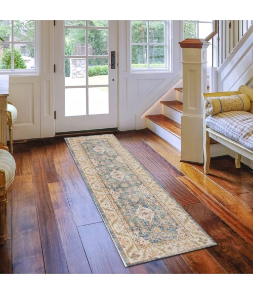 Amer Century Bethel Vintage Blue Polyester Area Rug 9'x13'