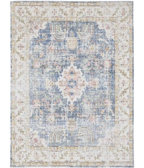 Amer Century Bethel Vintage Blue Polyester Area Rug 9'x13'