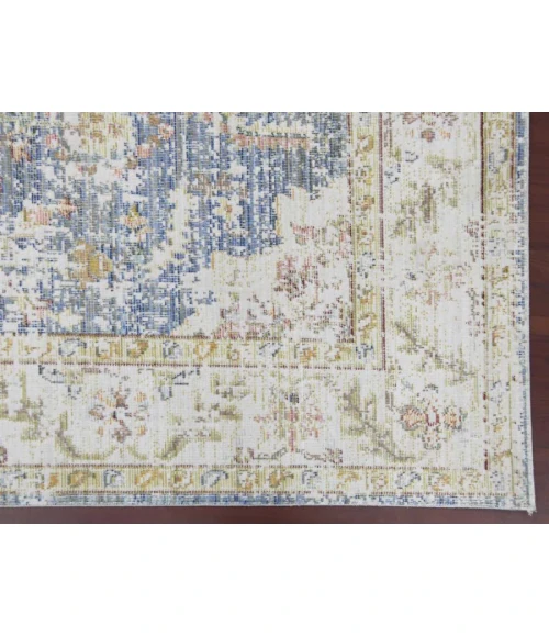 Amer Century Bethel Vintage Blue Polyester Area Rug 9'x13'