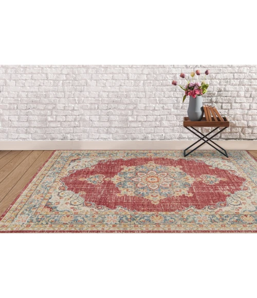 Amer Century Haven Vintage Red Polyester Area Rug 2'x3'