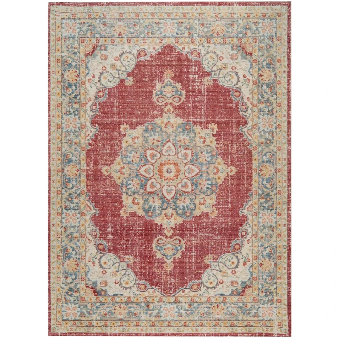 Amer Century Haven Vintage Red Polyester Area Rug 2'x3'