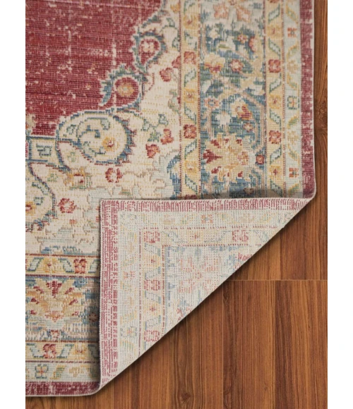 Amer Century Haven Vintage Red Polyester Runner Rug 2'6"x8'