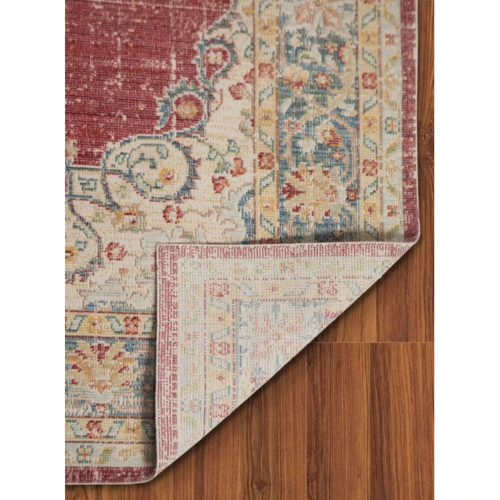 Amer Century Haven Vintage Red Polyester Runner Rug 2'6"x8'