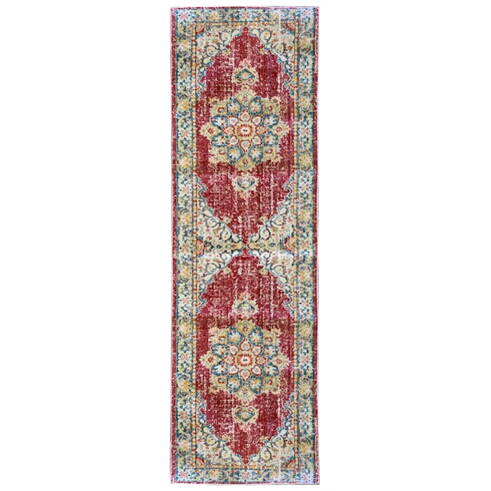 Amer Century Haven Vintage Red Polyester Runner Rug 2'6"x8'