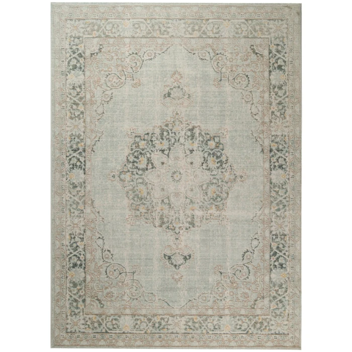 Amer Century Haven Vintage Green Polyester Area Rug 3'11"x5'11"