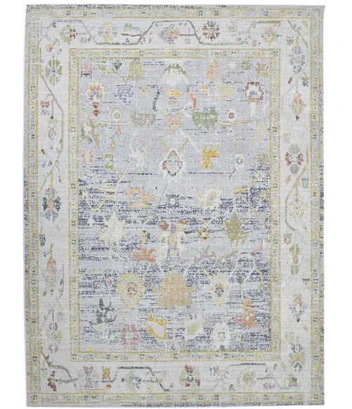 Amer Century Bay Vintage Gray Polyester Runner Rug 2'6"x8'