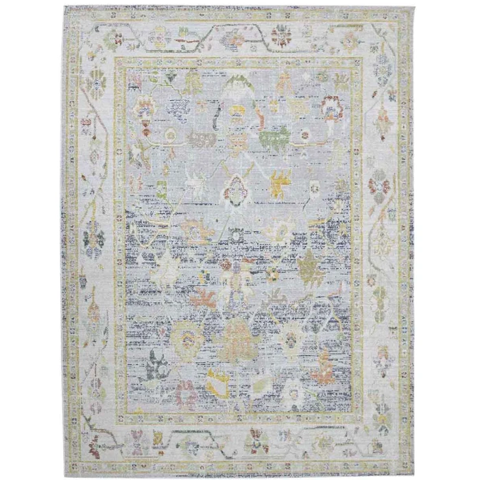 Amer Century Bay Vintage Gray Polyester Runner Rug 2'6"x8'