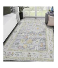 Amer Century Bay Vintage Gray Polyester Runner Rug 2'6"x8'