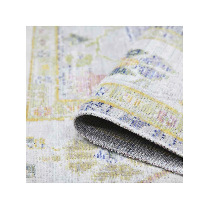 Amer Century Bay Vintage Gray Polyester Runner Rug 2'6"x8'
