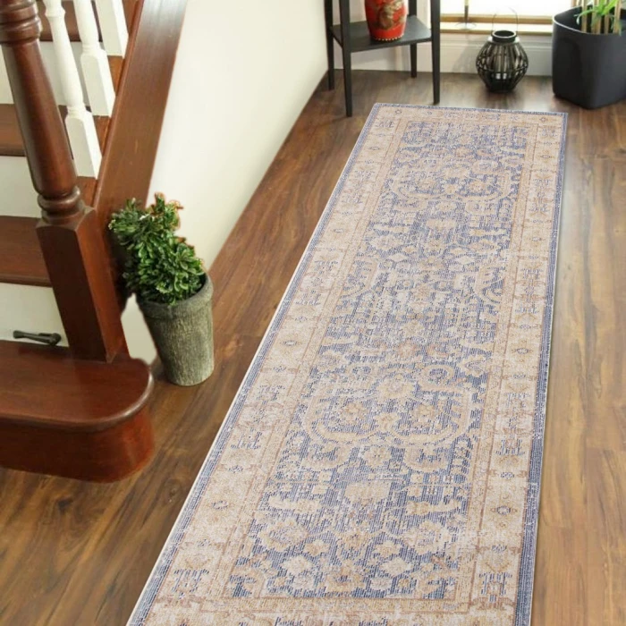 Amer Century Tatum Vintage Lavender Polyester Runner Rug 2'6"x8'