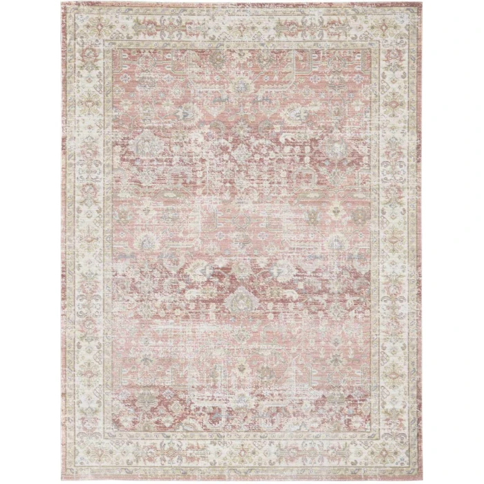 Amer Century Tatum Vintage Salmon Polyester Runner Rug 2'6"x8'