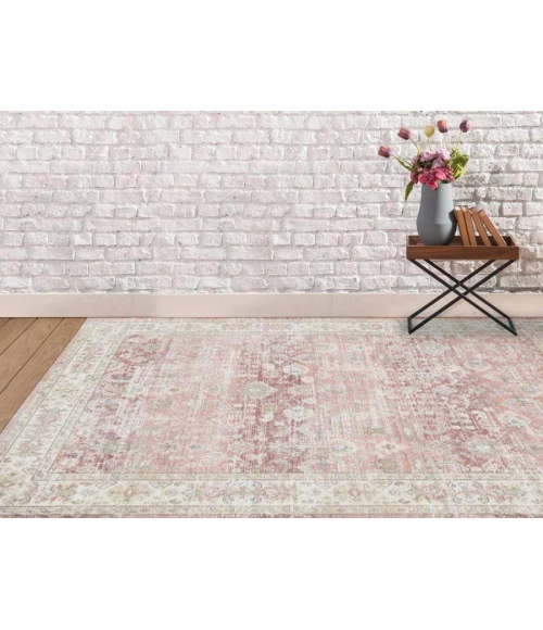 Amer Century Tatum Vintage Salmon Polyester Runner Rug 2'6"x8'