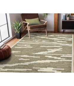 Amer Chicago Turlen Beige Geometric New Zealand Rug 9' x 13'