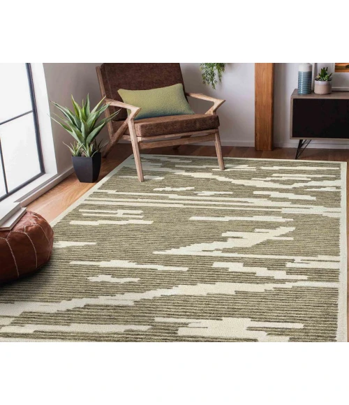 Chicago Turlen Beige Geometric New Zealand Area Rug