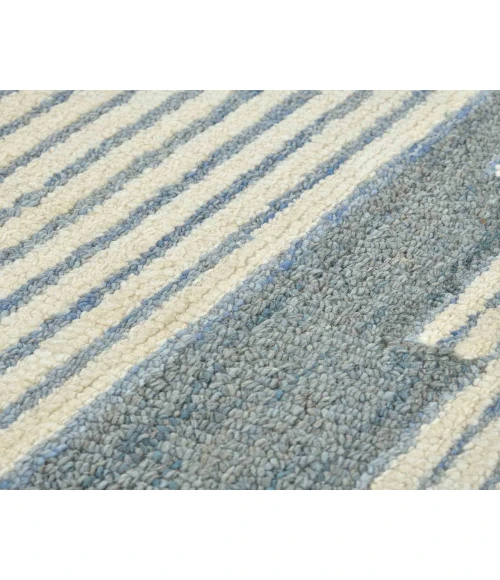 Chicago Umika Blue Geometric New Zealand Area Rug