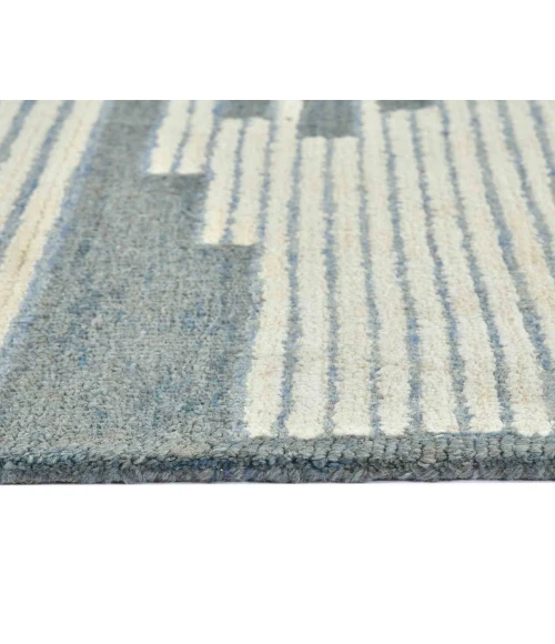 Chicago Umika Blue Geometric New Zealand Area Rug