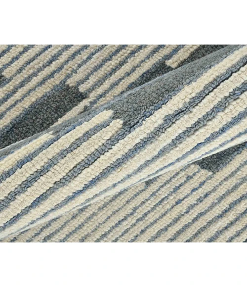 Chicago Umika Blue Geometric New Zealand Area Rug