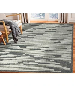 Amer Chicago Turlen Dark Gray Geometric New Zealand Rug 9' x 13'