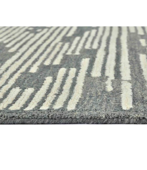 Chicago Turlen Dark Gray Geometric New Zealand Area Rug