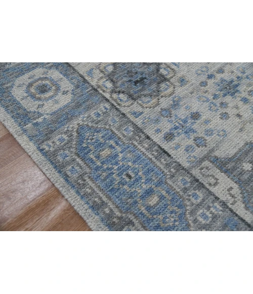 Amer Divine Toluca Blue Hand-Knotted Wool Area Rug 2'x3'