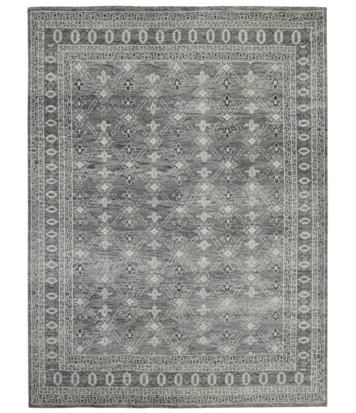 Amer Divine Loise Gray Hand-Knotted Wool Area Rug 9'x12'