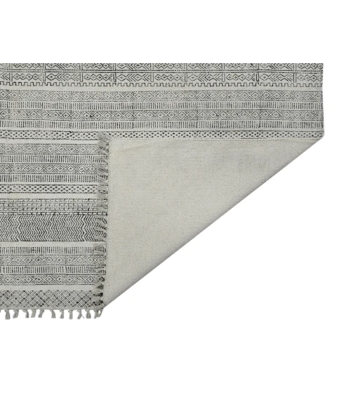 Dune Alliya Charcoal Flatweave Cotton Area Rug