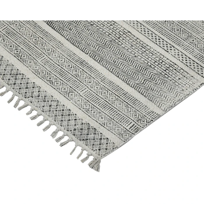 Dune Alliya Charcoal Flatweave Cotton Area Rug