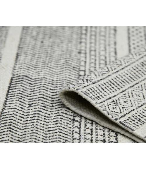 Dune Alliya Charcoal Flatweave Cotton Area Rug