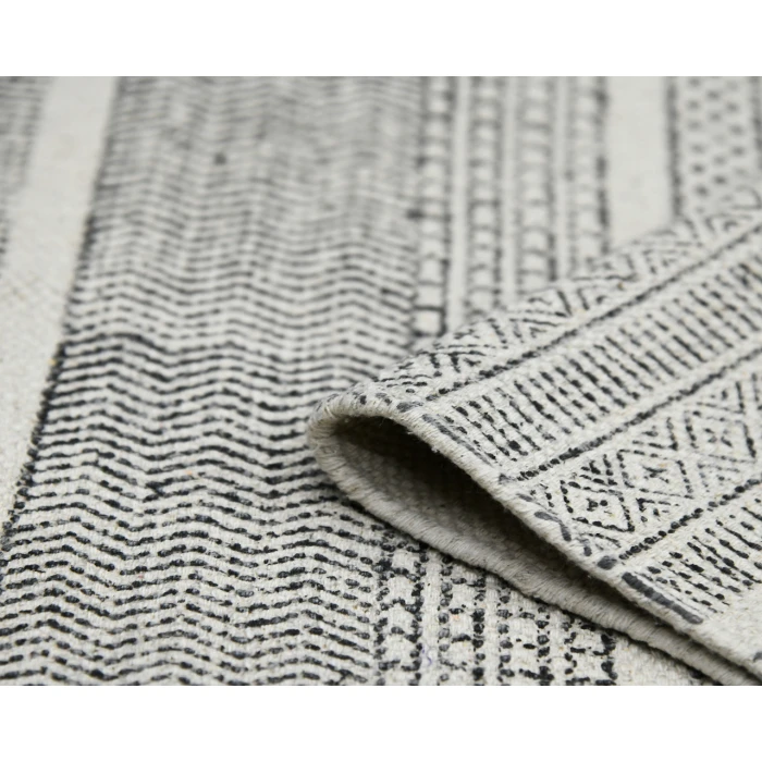 Dune Alliya Charcoal Flatweave Cotton Area Rug