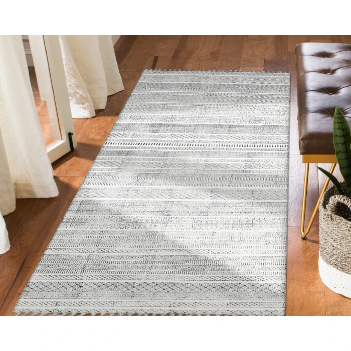 Dune Alliya Charcoal Flatweave Cotton Area Rug