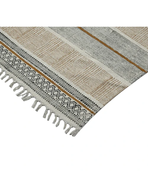 Dune Briel Brown Flatweave Cotton Area Rug