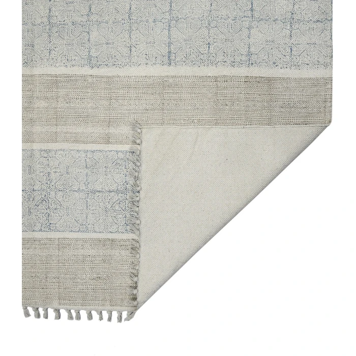 Dune Cresa Stone Blue Flatweave Cotton Area Rug