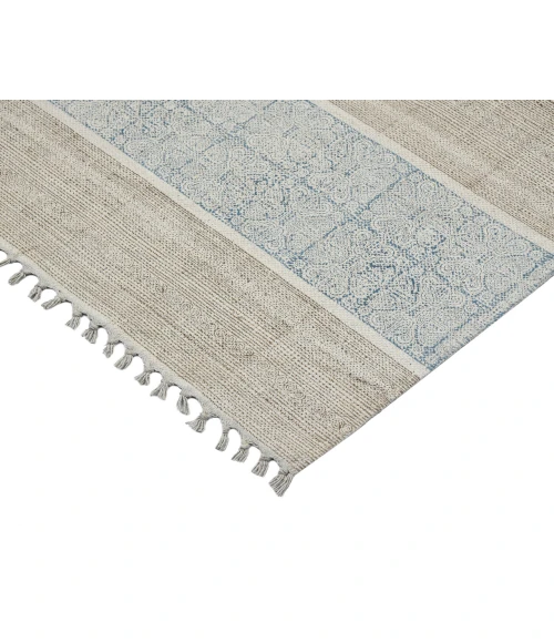 Dune Cresa Stone Blue Flatweave Cotton Area Rug