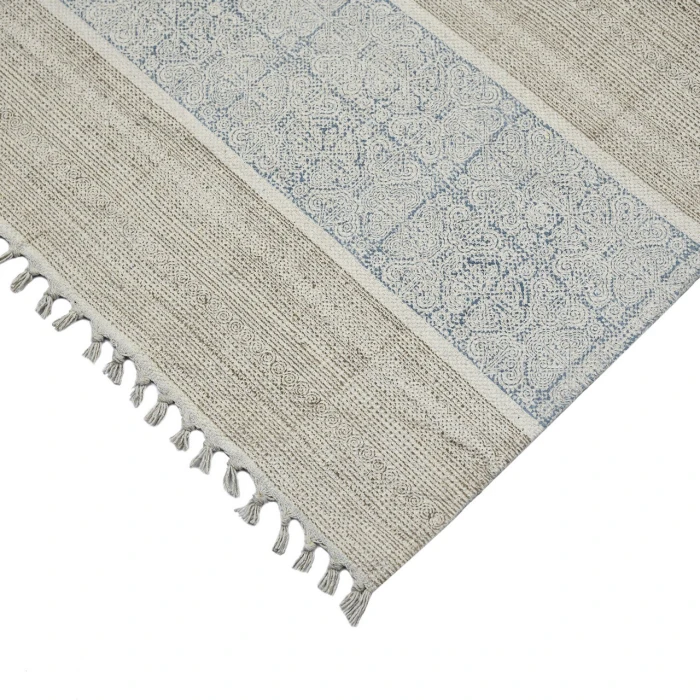 Dune Cresa Stone Blue Flatweave Cotton Area Rug