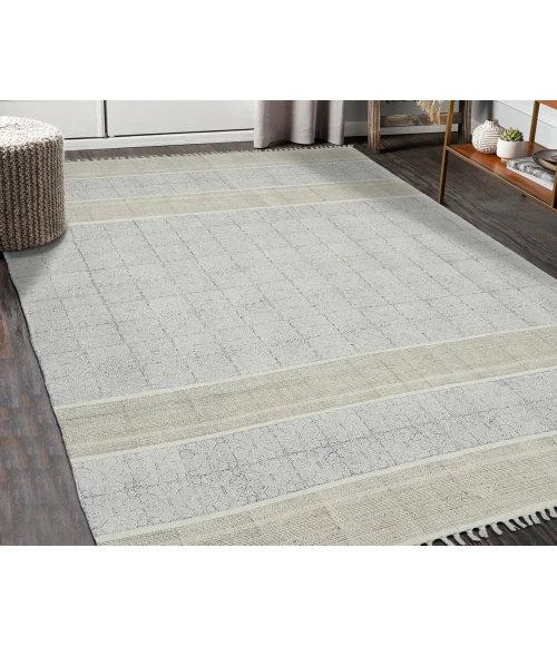 Dune Cresa Stone Blue Flatweave Cotton Area Rug