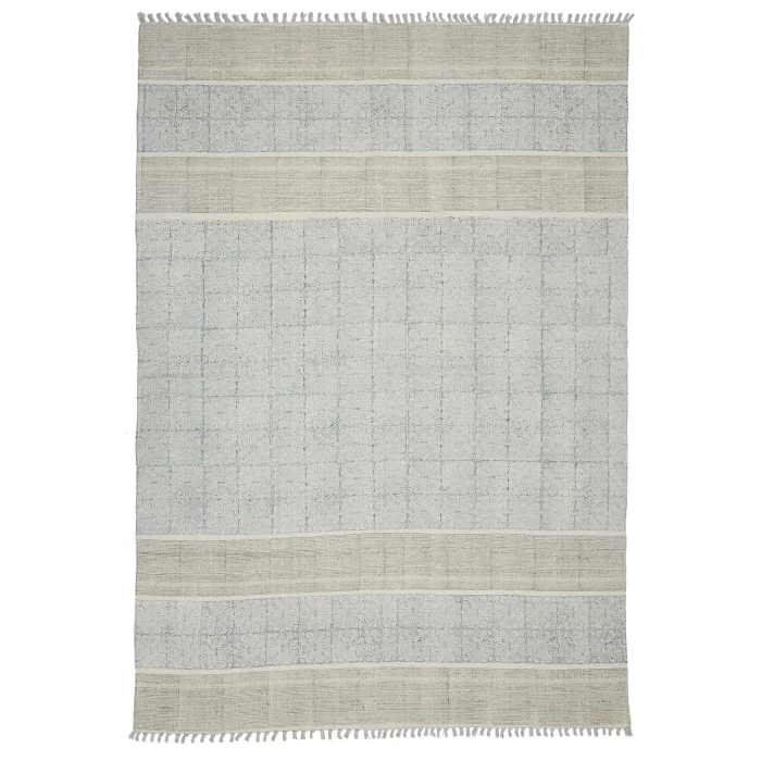 Dune Cresa Stone Blue Flatweave Cotton Area Rug