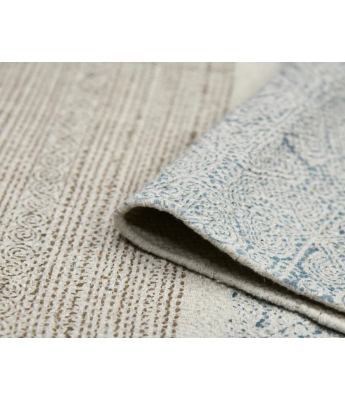 Dune Cresa Stone Blue Flatweave Cotton Area Rug