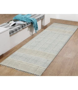 Amer Dune Cresa Stone Blue Flatweave Cotton Runner Rug 2'6" x 8'