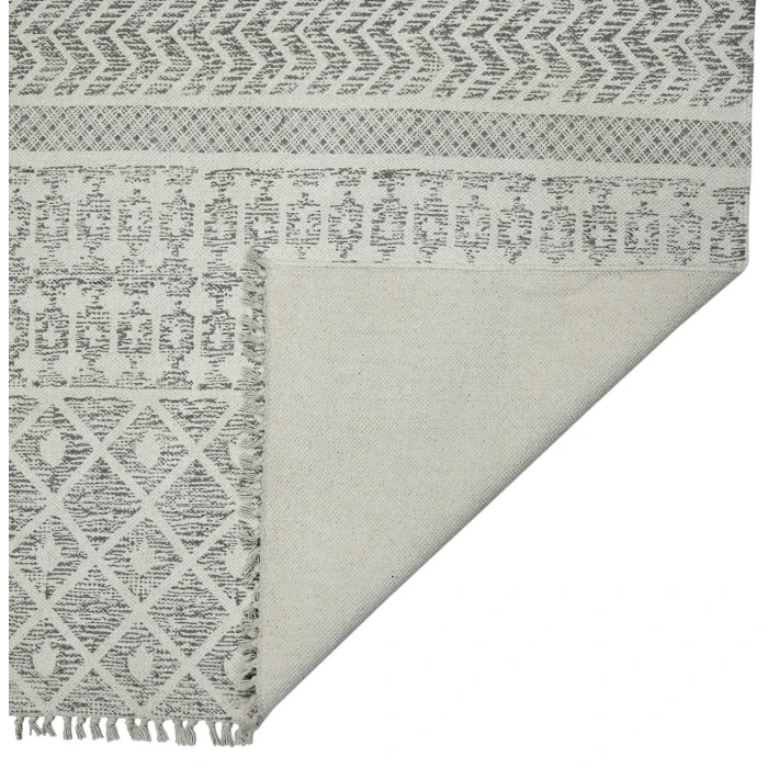 Dune Denevie Gray Flatweave Cotton Area Rug