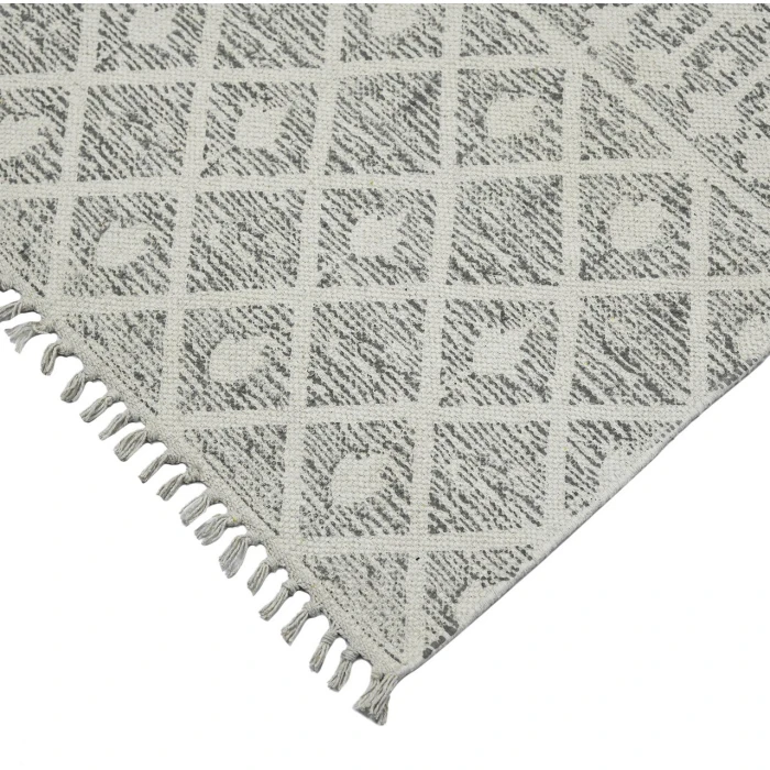 Dune Denevie Gray Flatweave Cotton Area Rug